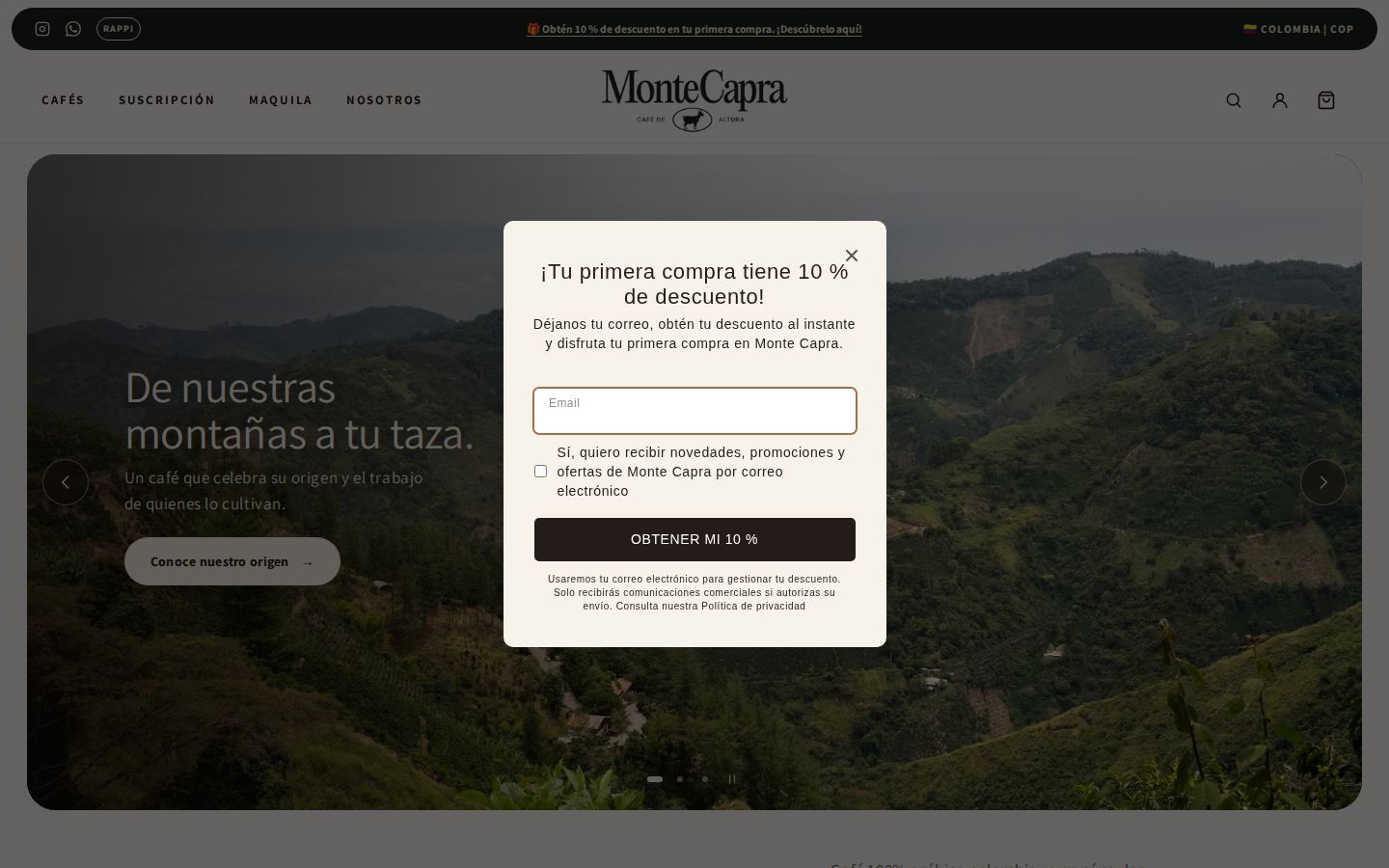 Captura de la página real de Monte Capra